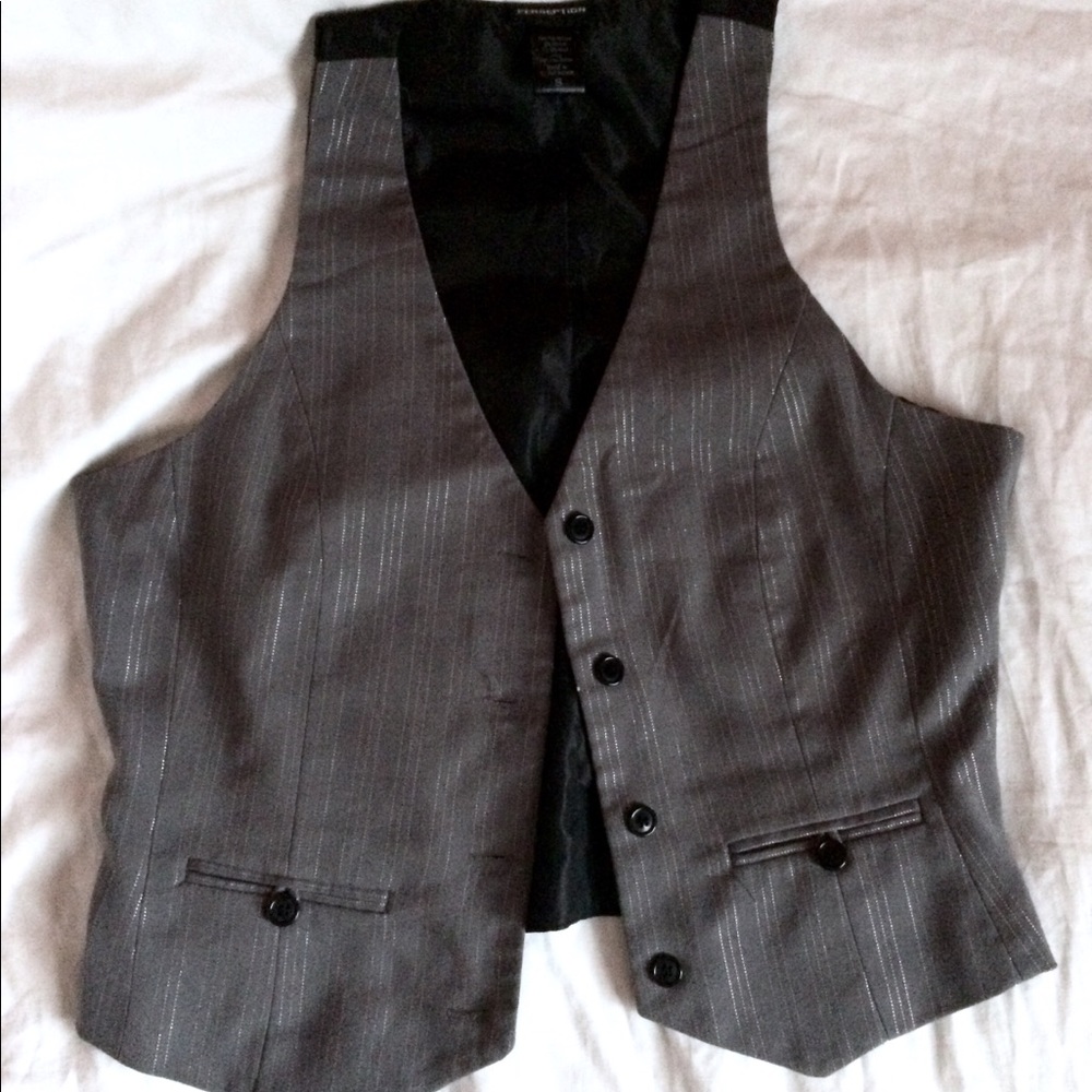 Grey Pinstripe Vest